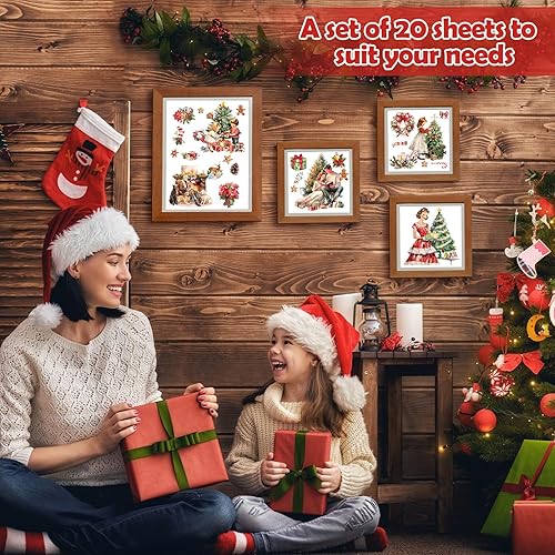 Miniatura 4 de Honoson 20 hojas de transferencia para manualidades y muebles, calcomanías de transferencia para el día de San Valentín, diseño de gnomo de corazón,