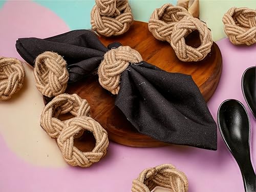 Miniatura 4 de Juego de 12 servilleteros náuticos, servilleteros tejidos, servilleteros costeros a granel para decoración de fiestas, mesa de comedor, todos los