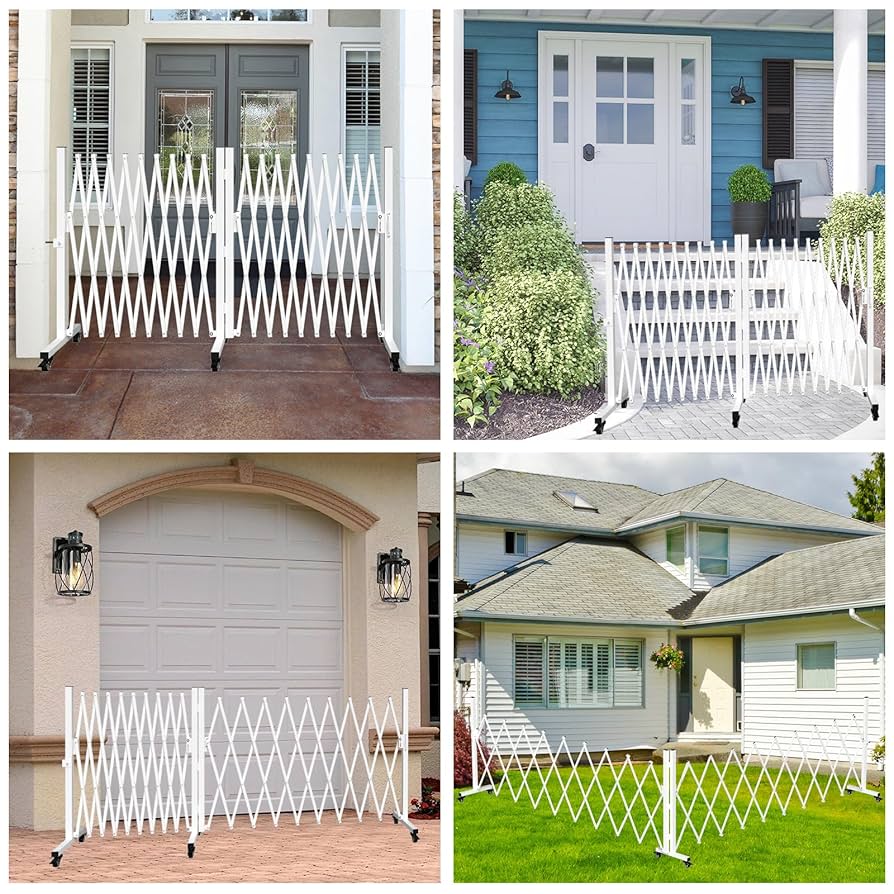 Retractable Outdoor Dog Gate, 207'' Wide Driveway Gate
