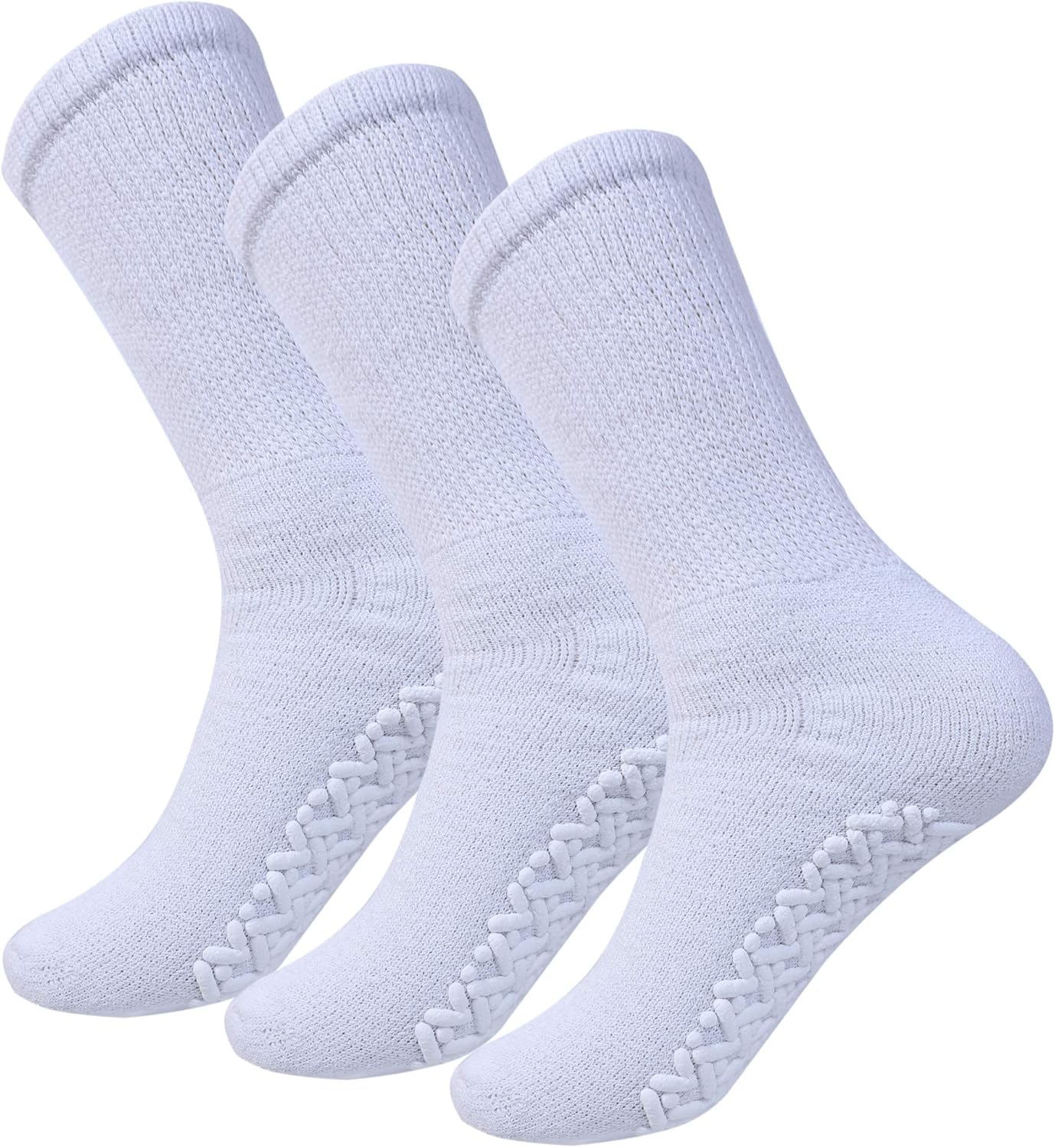 Diamond Star Anti Skid Socks Non Slip Non Binding With Grips Hospital Diabetic Crew Socks For Men Women - Image 9