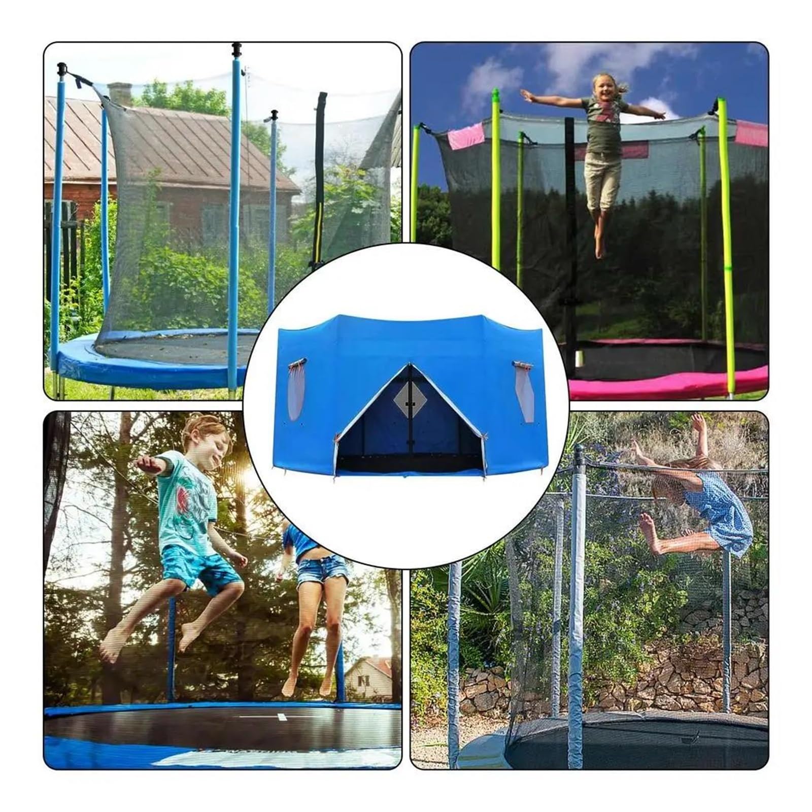 Colchoneta Recambio Exterior Trampolín Sombrilla para Trampolín, Toldo Redondo para Trampolín, Accesorios Protectores para Trampolín