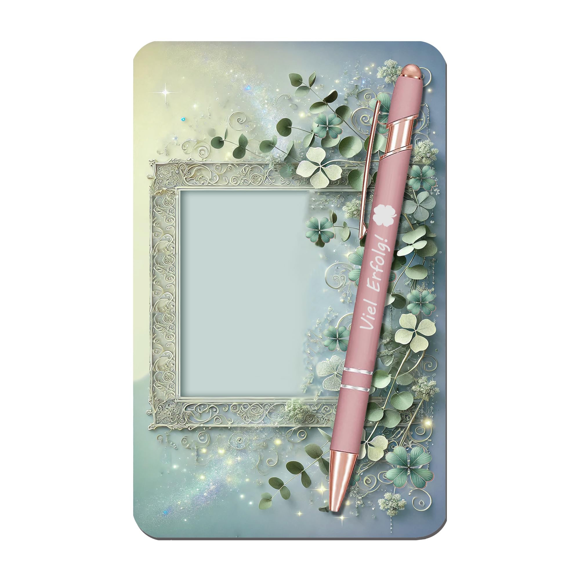 Maus-Design Gravierter Kugelschreiber in Roségold mit beschriftbarer Karte – Geschenkset für Erzieherin, Lehrerin, Kollegin, Mama, Papa u. v. m. – personalisierbar (13 Viel Erfolg!)