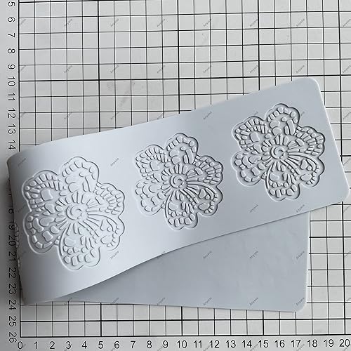 Miniatura 7 de Azúcar comestible gigante pastel de encaje de silicona estera en relieve textura fondant impresión estera de encaje decoración molde goma pasta