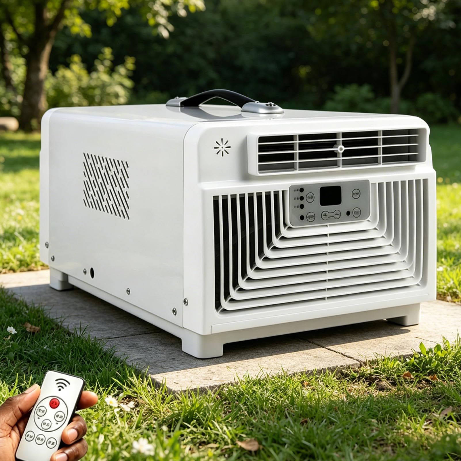 Pvxa 3400 BTU Tent AC Unit, Portable Air Conditioner & Heater, with Handle, 300W Low Power, for Camping Tent, RV, Car, Truck, Van Cold