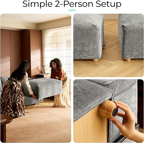 Miniatura 7 de LINSY HOME Sofá modular modular de gran tamaño, 128 pulgadas en forma de L, ultra suave, con asientos grandes y otomana extraíble, sofá modular