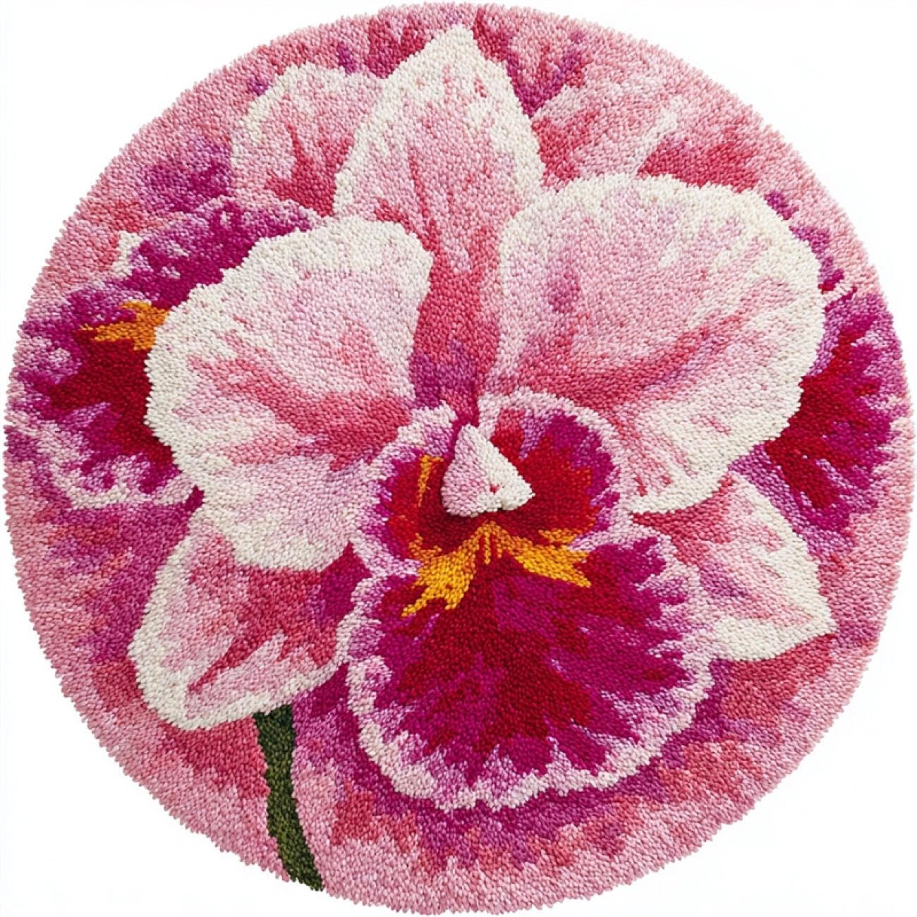 Kitquiver Tapestry Kits for Adults Pink Phalaenopsis Orchid 100x100cm