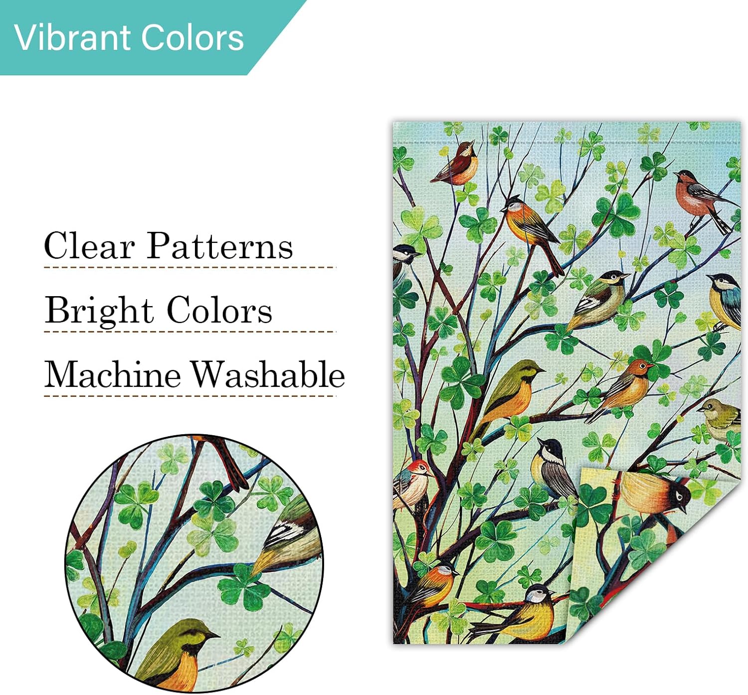 Louise Maelys St Patricks Day Garden Flag Shamrock Bird Tree Welcome Double Sided 12x18 Inch Small Burlap Spring Holiday Yard Outdoor Outside Home Decor - Image 5