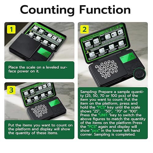 Miniatura 8 de Wigearss Báscula digital de miligramo de 0.00 oz17.64 oz, microbáscula de bolsillo con función de peso de tara, peso de calibración y pantalla LCD