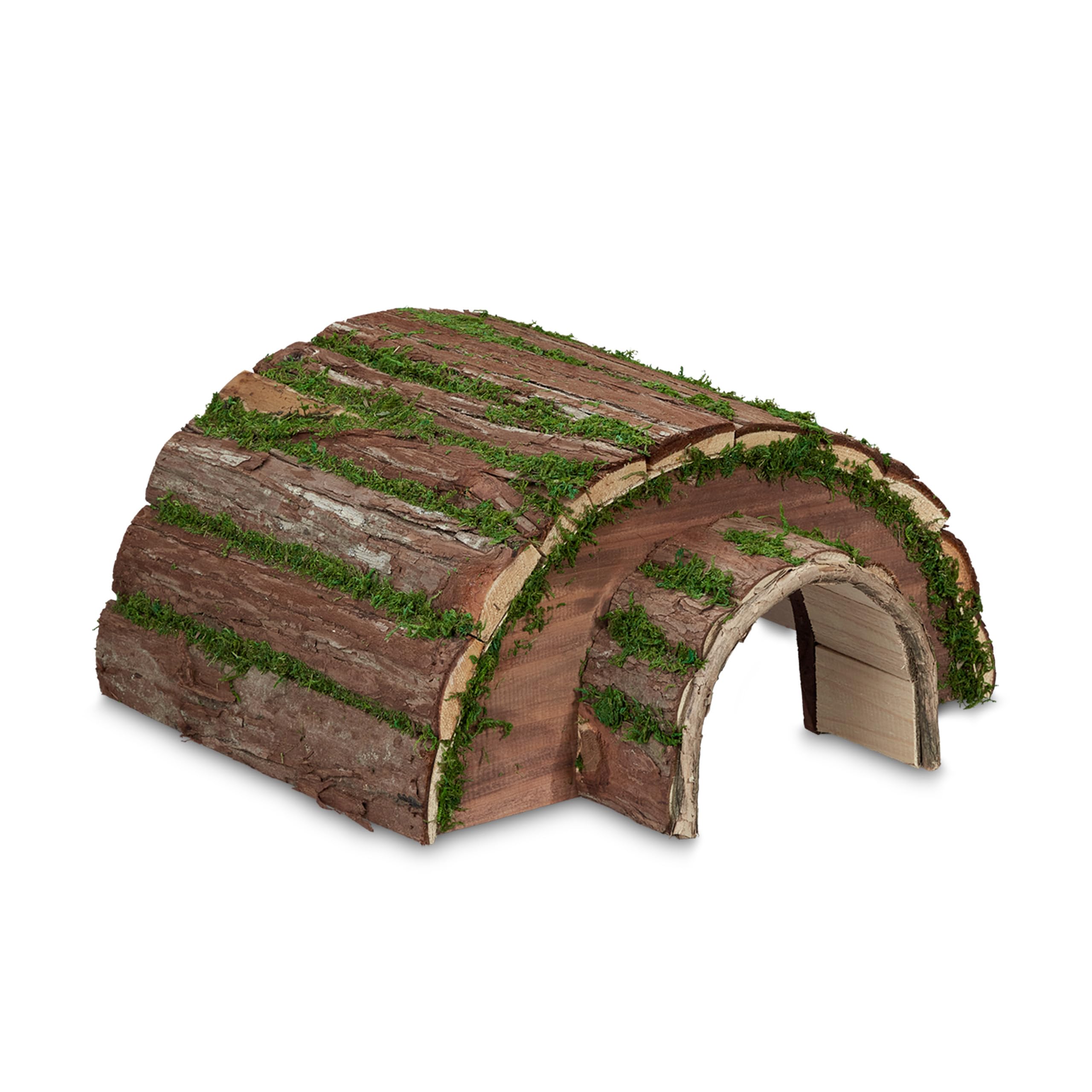 Relaxdays Igelhaus Holz & Moos wetterfest Igelhotel 20 x 40 x 42 cm Natur