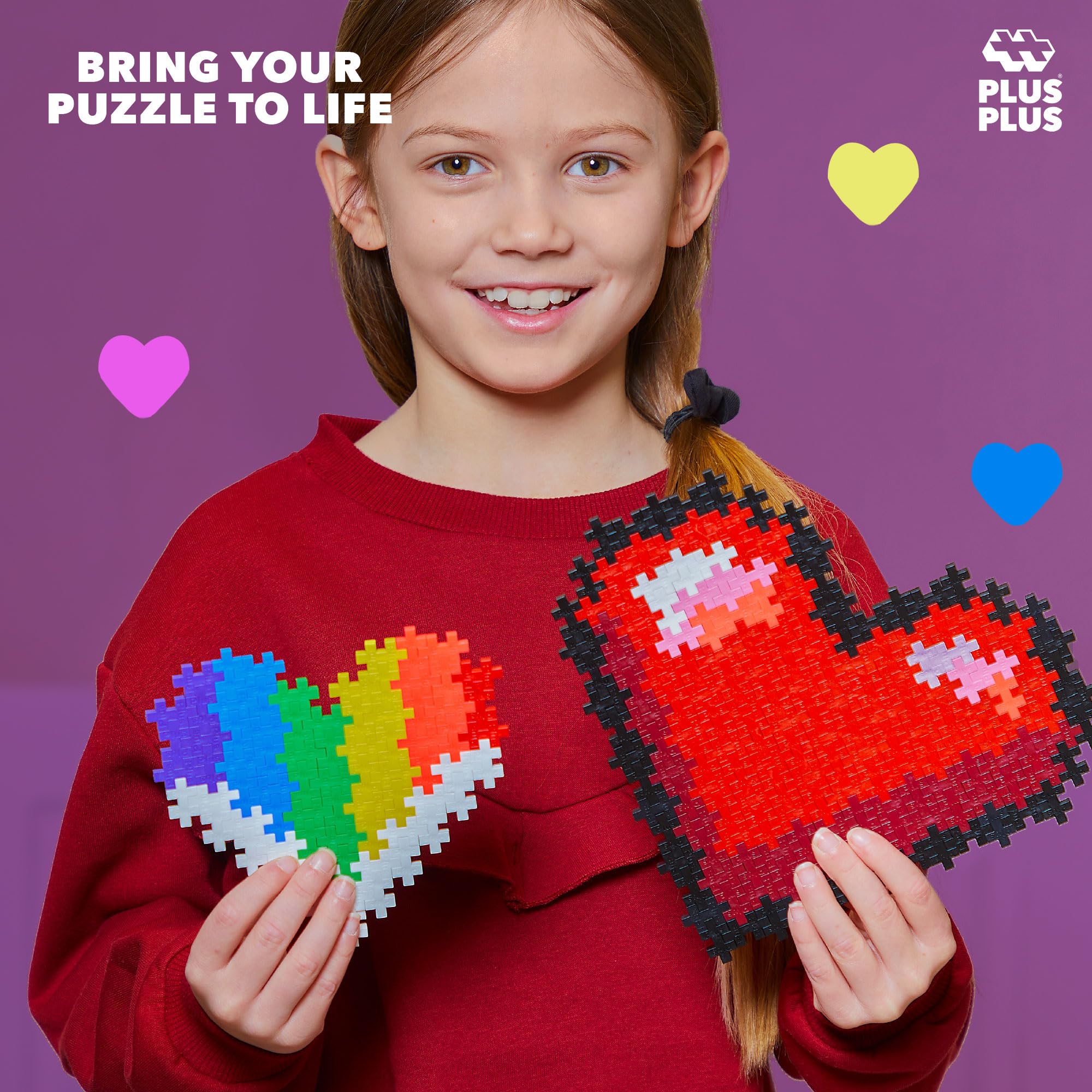 Amazon.com: Plus Plus Puzzle By Number, Hearts - 250 Piece Mini