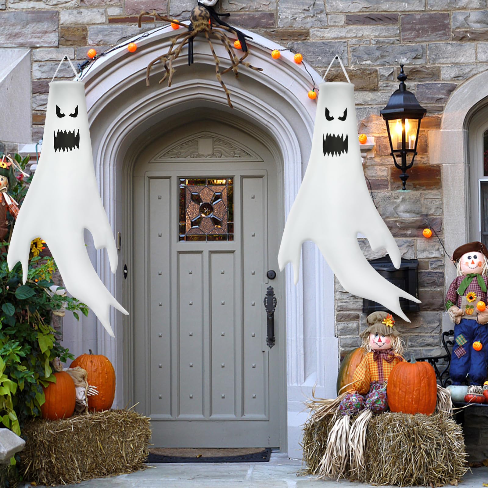 Halloween Geister Deko Mit LED-Beleuchtung - 2-teiliges Set Für Garten & Wohnung