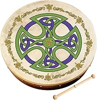 Vista 1 de Waltons Bodhrán 12 pulgadas (Brosna Cross) - Instrumento irlandés hecho a mano, tono nítido y musical, batidor de madera dura incluido con compra