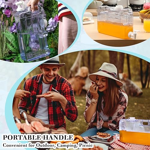 Miniatura 6 de Dispensador de bebidas para nevera, refrigerador, botella dispensadora de agua reutilizable de plástico con espita sin BPA para fiestas al aire