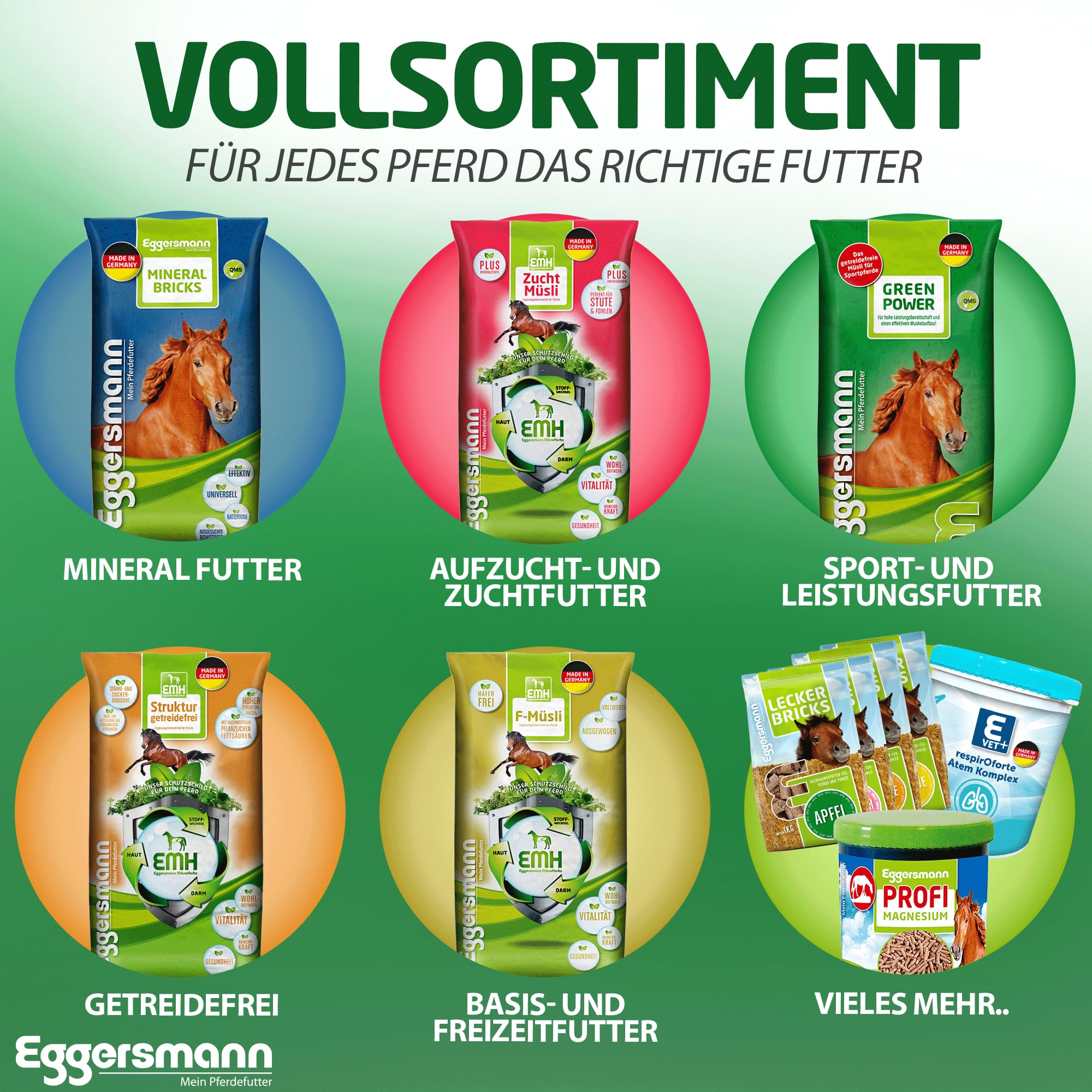 Eggersmann Mein Pferdefutter EMH Heu Cubes 20 kg - Raufutter aus sonnengetrocknetem Heu ideal als kompletter Heuersatz für Pferde & Ponys - Pferdefutter ideal bei Zahnproblemen - Deutsche Herstellung