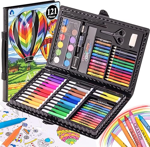 VigorFun Kit de arte, suministros de pintura de dibujo para niños, niñas, niños y adolescentes, estuche de regalo de arte incluye pasteles al óleo,