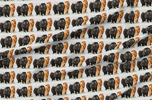 Spoonflower Fabric - Red Black Chow Dogs Animals Pets Pet Abstract Printed on Chiffon Fabric by The Yard - Sewing Fashion Apparel Dresses Home Decor