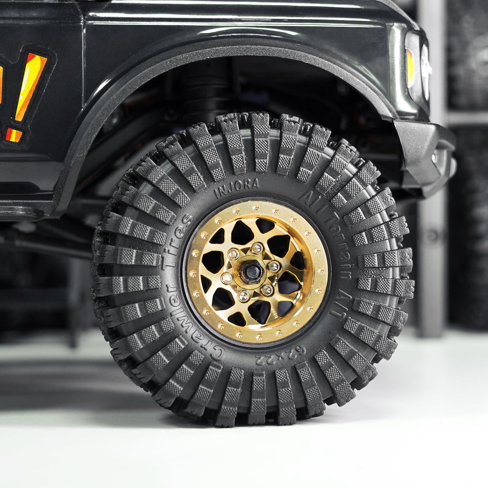 INJORA 1.0 Ruota Beadlock in Ottone - Offset -4.7mm Cerchio per TRX4M Ascent18 SCX24 FCX24 1/24 1/18 RC Crawler