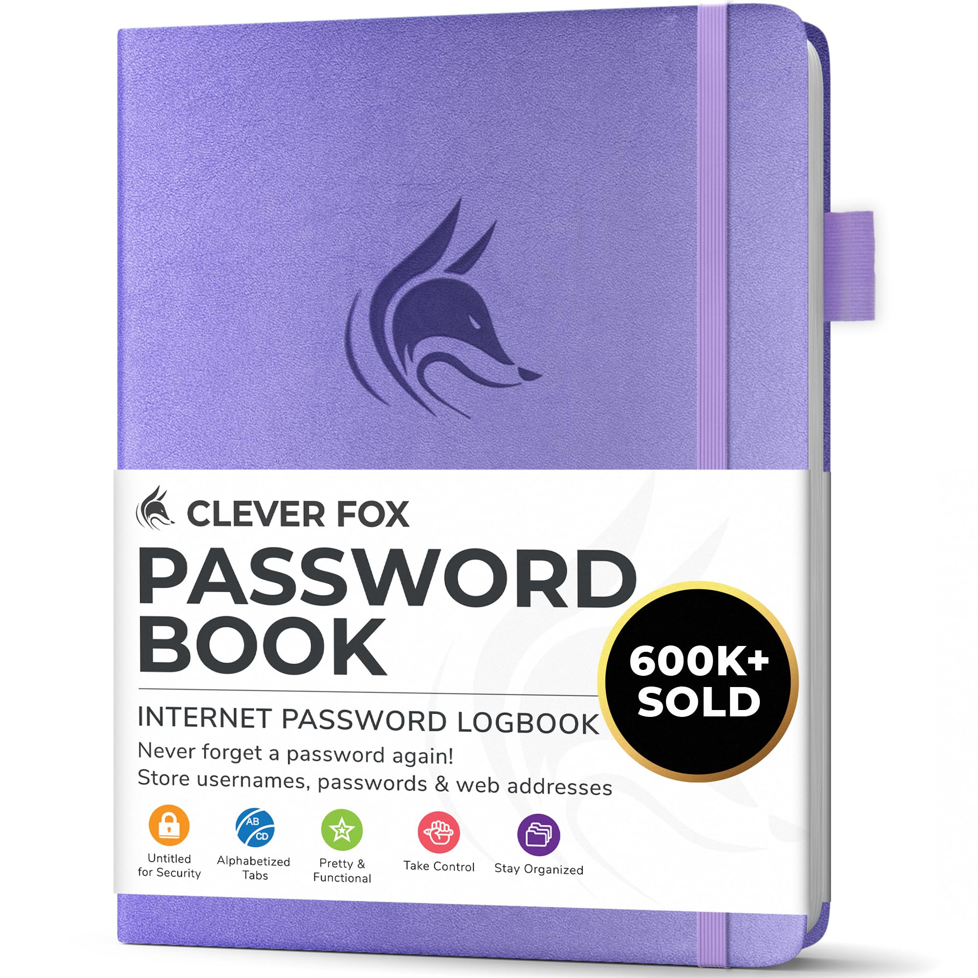 Password Book with alphabetical tabs. Internet Address Organizer Logbook. Small Pocket Password Keeper for Website Logins (Lavender)