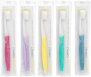 Nimbus Extra Soft Toothbrushes (5 Pack, Compact Size, Tapered Bristles for Sensitive Gums)