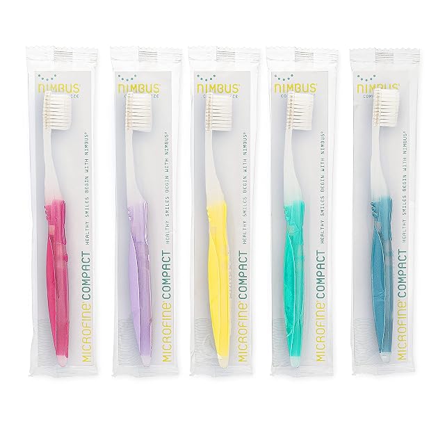 NIMBUS Extra Soft Toothbrushes Compact Head Periodontist Design Tapered Bristles for Sensitive Teeth and Receding Gums Individually Wrapped