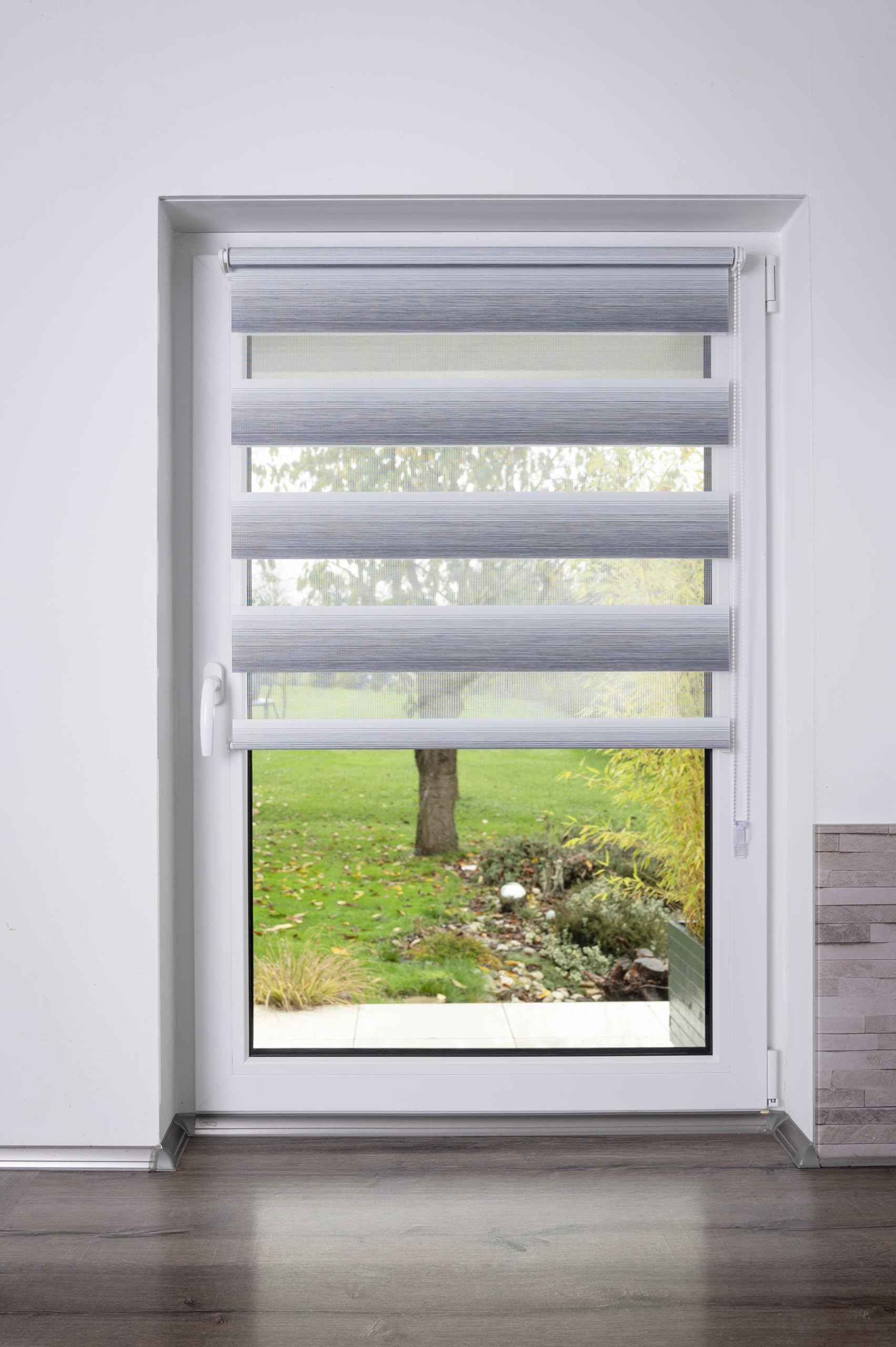 Khome K-Home® Klemmfix Doppelrollo Madrid ohne Bohren Farbverlauf Grau B130 x H150 cm – Bild 6