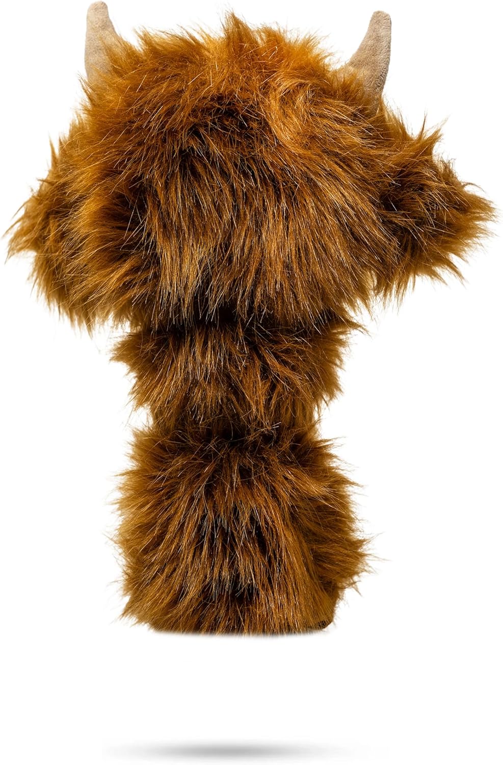 Pins & Aces Highland Cow Head Cover – Premium, Hand-Made Leather Headcover with Plush Design – Cute, Farm-Inspired Animal Theme – Tour Quality Golf Club Cover – Customize Your Bag (Fairway)