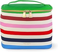 Vista 1 de Kate Spade New York, Lonchera aislada, enfriador de almuerzo pequeño, bonita bolsa de almuerzo para mujer, bolsa térmica a rayas con doble cierre