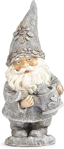 Miniatura 6 de Roman Giftware Inc., colección Pudgy Pals, gnomo de guijarro con estatua de hervidor, 14 pulgadas de alto, decorativo, regalo de jardín, decoración