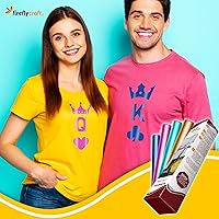 Vista 6 de Firefly Craft - Lámina de vinilo elástico para transferencia de calor, HTV metálico, para planchar para usar con Cricut y Silhouette, para prensa