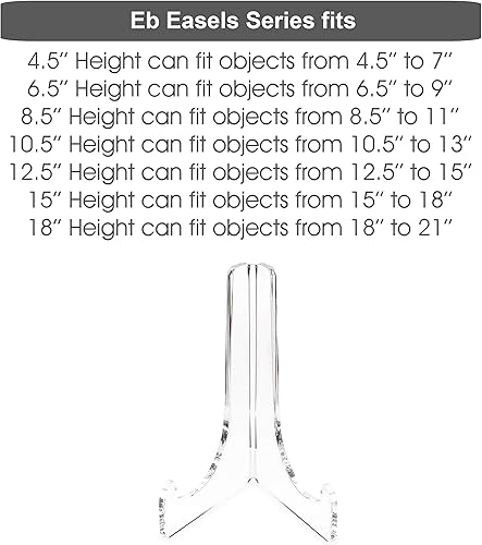 Miniatura 4 de Clear Choice Soporte de caballete acrílico de una sola curva de 4.5 pulgadas de alto y 316 de grosor  Caballete multiusos, platos planos, fotos,