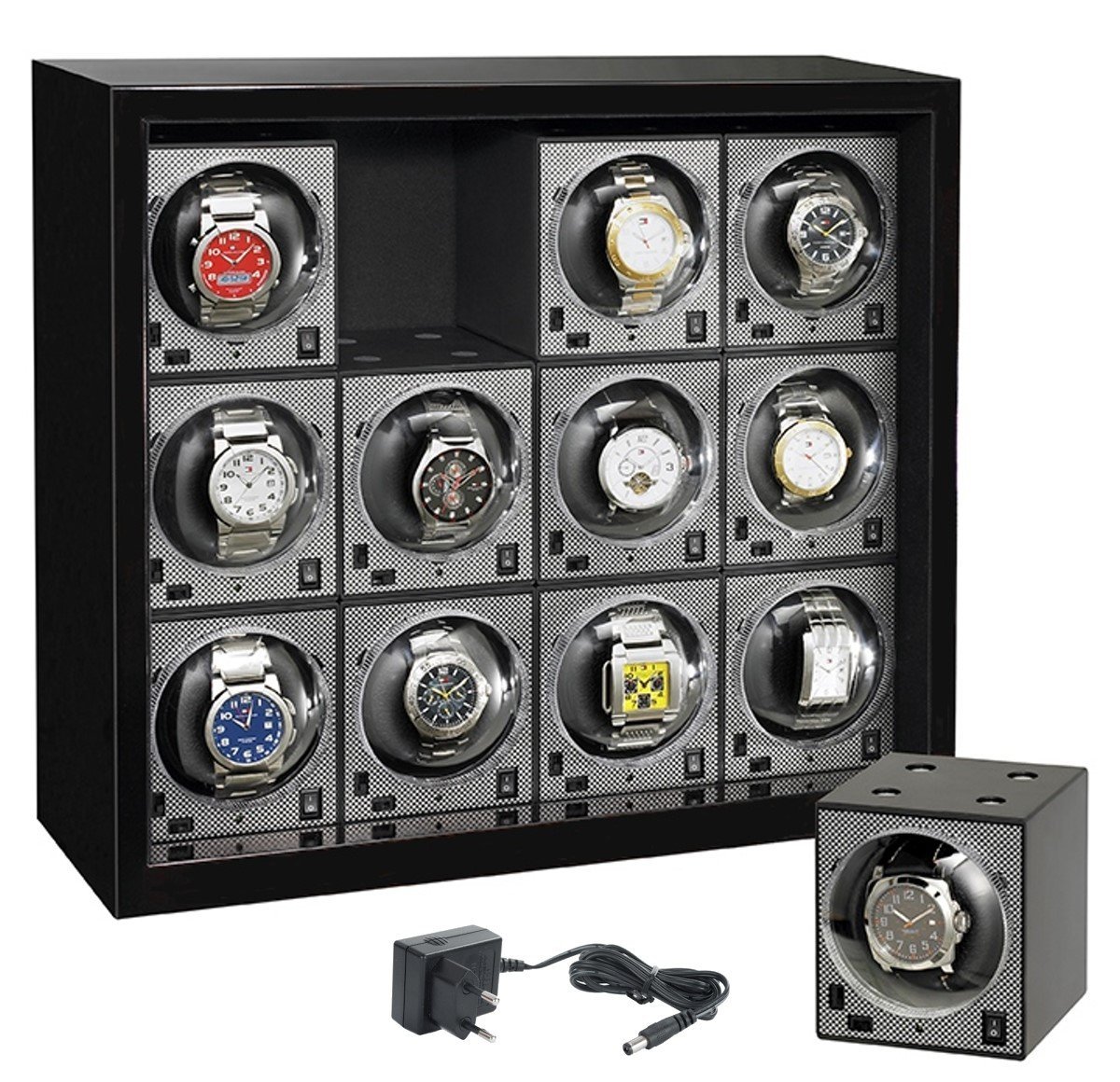 Beco watch winder BOXY Carbon PRO12 CABINET the expandable modular system