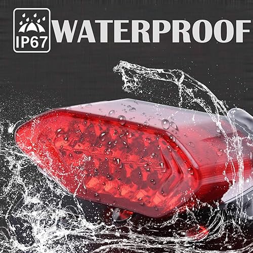 Miniatura 4 de Anki HappiGo 12V 16 LED Universal Motocicleta Integrado Freno Trasero Luz de Correr Signla Placa de la Placa de la Lámpara (Cubierta Roja)