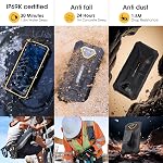 Ulefone Armor X13 12+64 Go Téléphone Robuste, Caméra Arrière de 50 MP, Caméra de Vision Nocturne de 24 MP, Smartphone Robuste Android 14, Écran de 6,52 po, 6320 mAh, NFC GPS, Emballage avec Étui Armor Exclusif - Orange