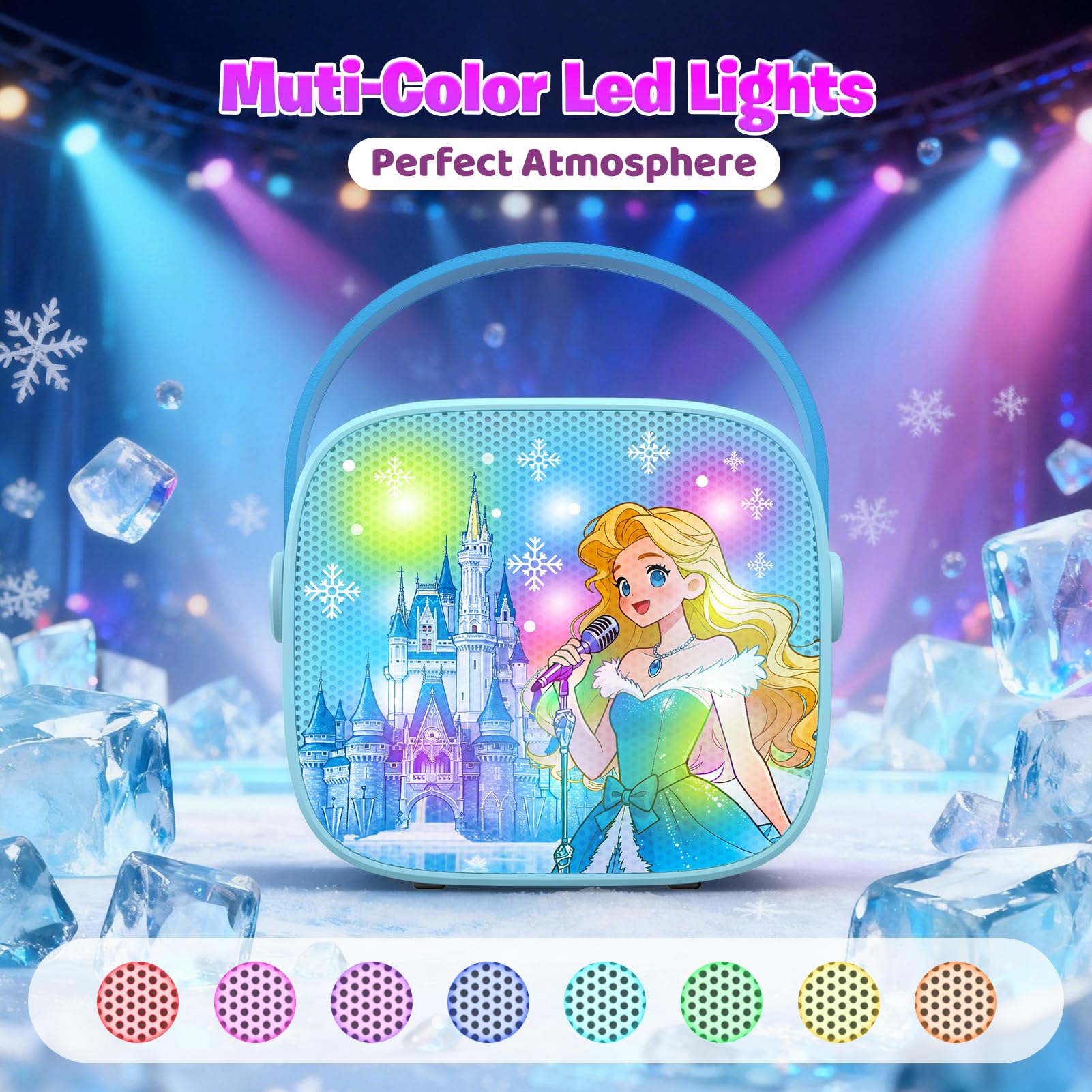 Braxel Microfono Karaoke per Bambini 3-12 Anni Bluetooth Luci LED Effetti Vocale Giocattolo Musicale