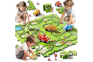 64 Pieces Puzzle Race Track Car Set Toys for Kids