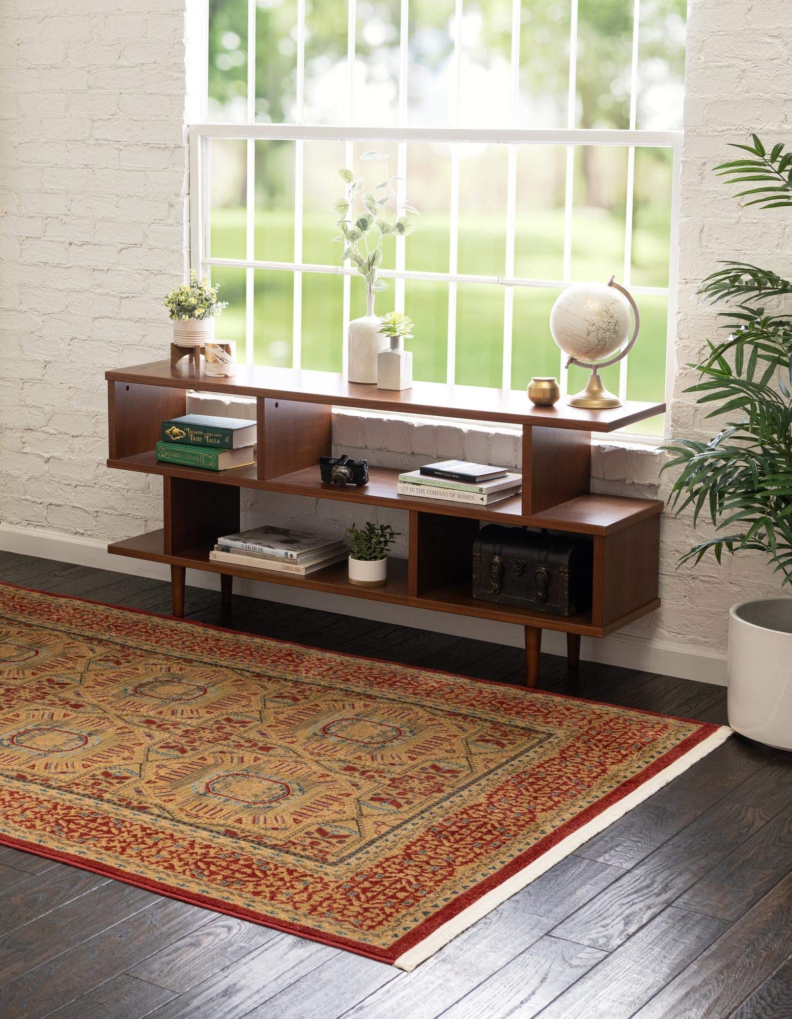 Rugs.com Amina Collection Rug – 3' Round Cream Flatweave Rug Perfect for Kitchens, Dining Rooms