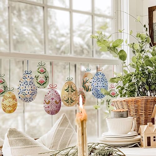 funlife Adhesivo para ventana de Pascua, película de doble cara reutilizable, adhesivo estático para ventana, no adhesivo, calcomanías de primavera