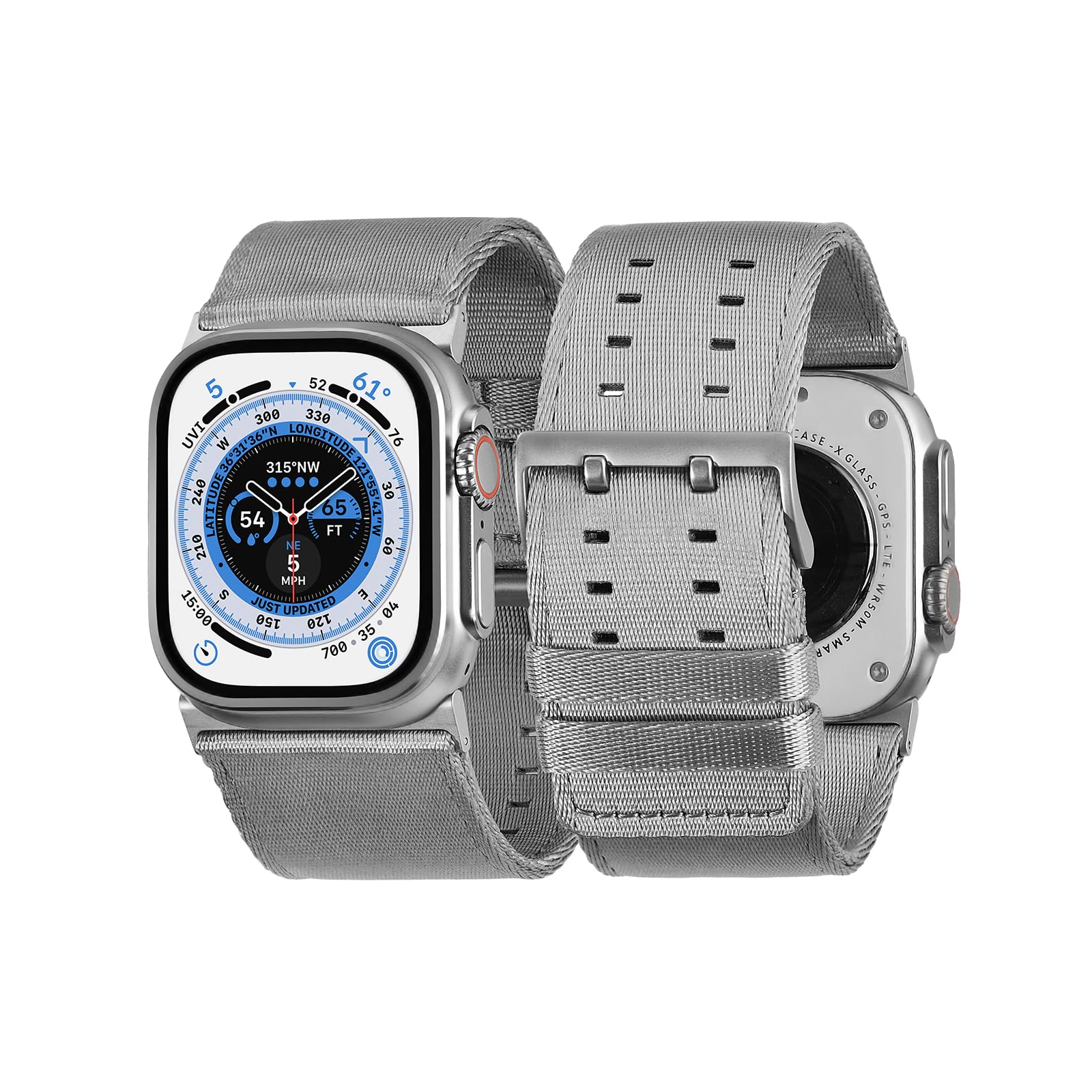 Tefeca Cinturino Dual Series compatibile con Apple Watch Ultra 2/Ultra 49 mm, Serie 10 46 mm, Serie 9/8/7 45 mm, SE2/SE/6/5/4 44 mm