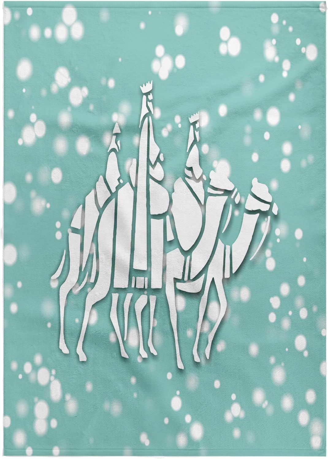 3dRose White Christmas Design- Blue and White Three Wise Men on Camels 22x30 Bath Hand Pool Towel
