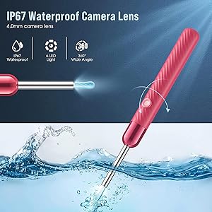 Ear Wax Removal - 1080P Camera Earwax Remover Tool - Ear Canal Cleaner - Ear Cleaning Kit - Ear Camera for iOS & Android (Pink)