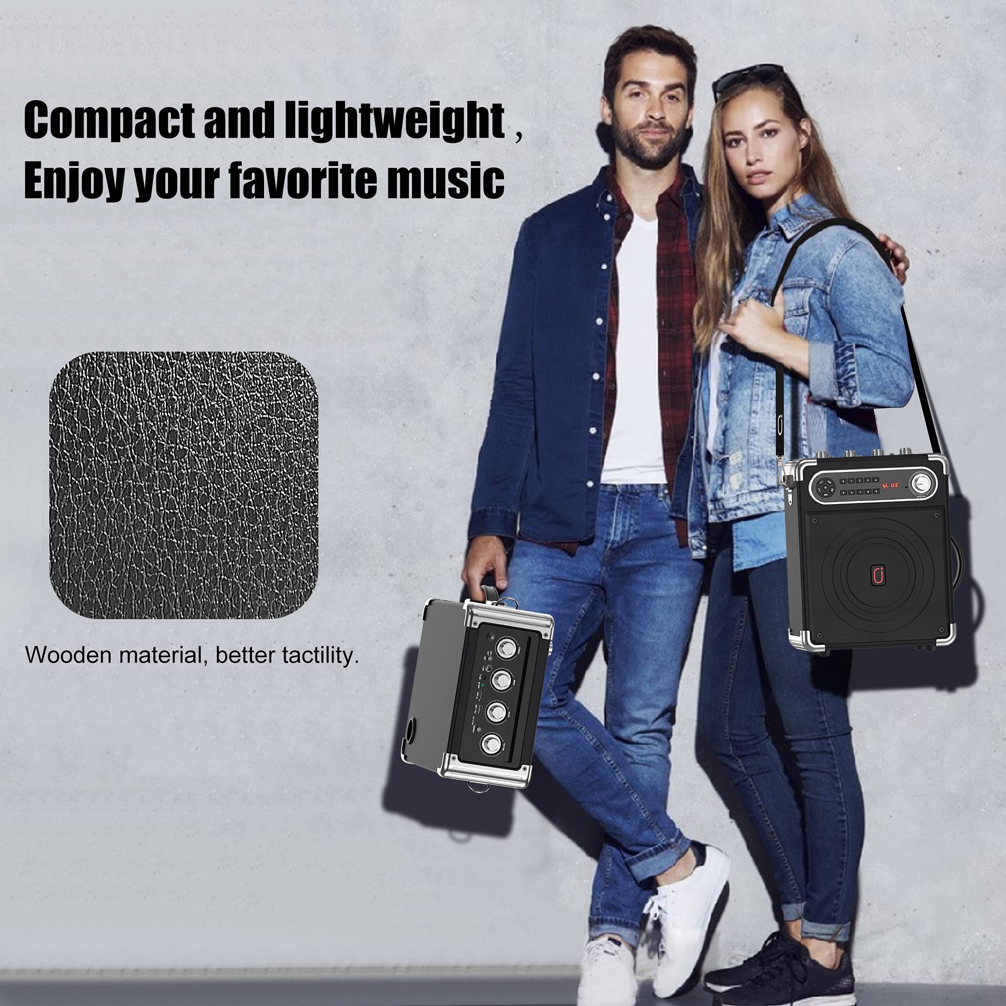 JYX Altavoz Karaoke con 2 Micrófonos Inalámbricos, Máquina de Karaoke Portátil con DJ Luces, Altavoces Bluetooth Sistema PA Soporte FM/USB/TF Card/Rec/AUX para la Party Fiesta