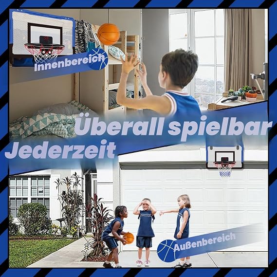 TEUVO Basketball Hoop for Children and Adults Strong Indoor Mini Basketball Hoop for Door with Pump Basketball Hoop Sports Games Gifts for Teens Boys Girls