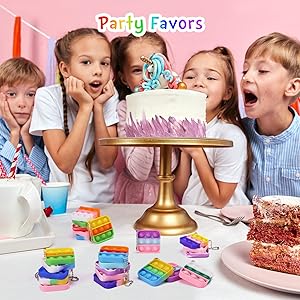 Kids Party Favors Fidget Toys Bulk 30 Pack Mini Pop Fidget Keychain Its Birthday Party Favors for Kids 4-8,8-12 Small Christmas Classroom Prizes It Student Gifts for Students Goodie Bag Stuffers