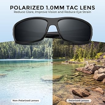 KastKing Kateel Sport Sunglasses, Full Wrap Design, PuriVex Protective Coating, Lightweight Grilamid Frame, UV Protection