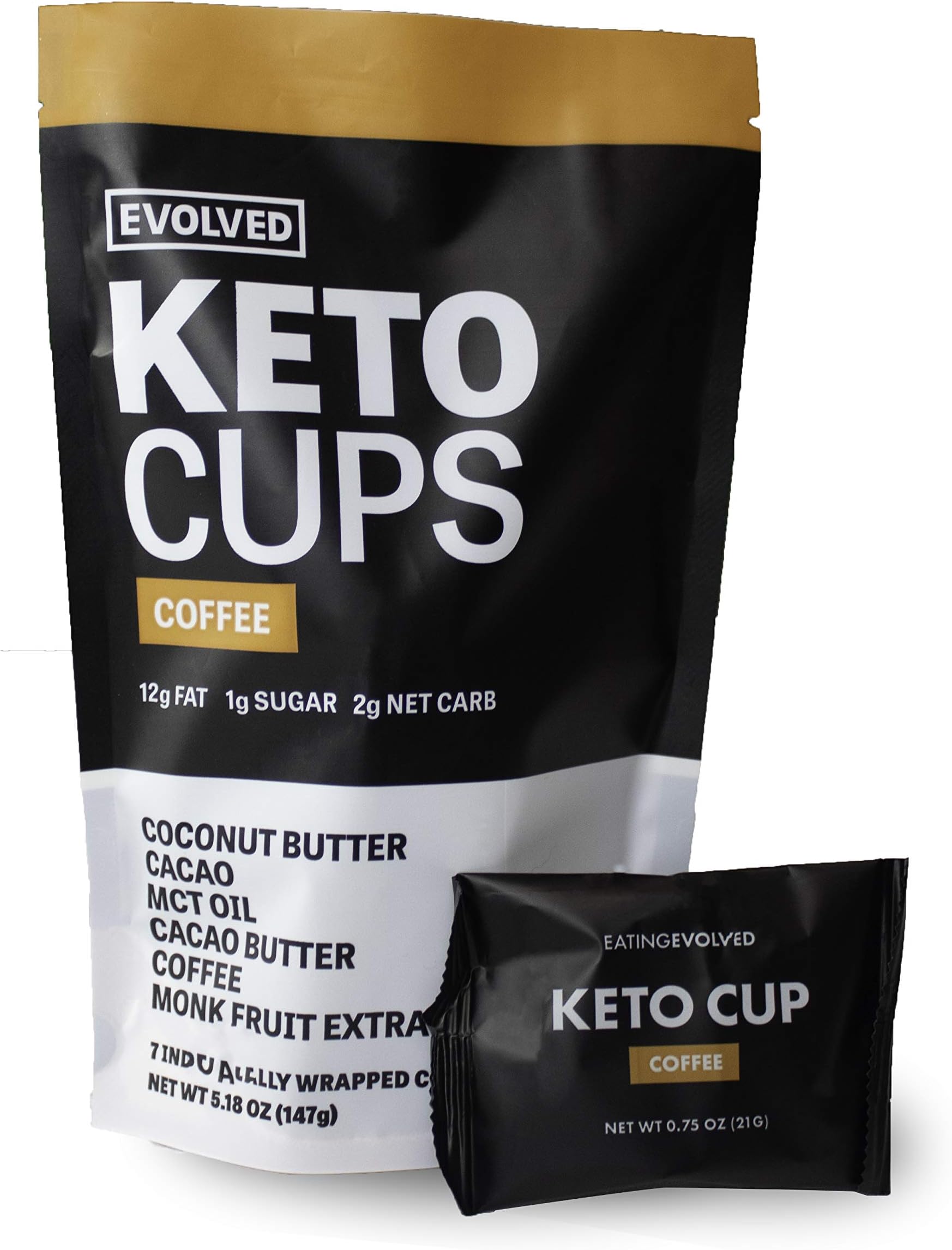 Eating Evolved, Organic Coffee Keto Cups , 4.93 Ounce
