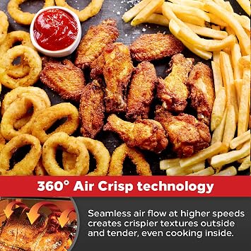 Emeril Lagasse Everyday 360 Stainless Steel Air Fryer, 360 Quick Cook Technology, XL capacity, 9-in-1, 12 Pre-Set Cooking Functions including Bake, Rotisserie, Broil, Pizza, Slow Cook, Toaster