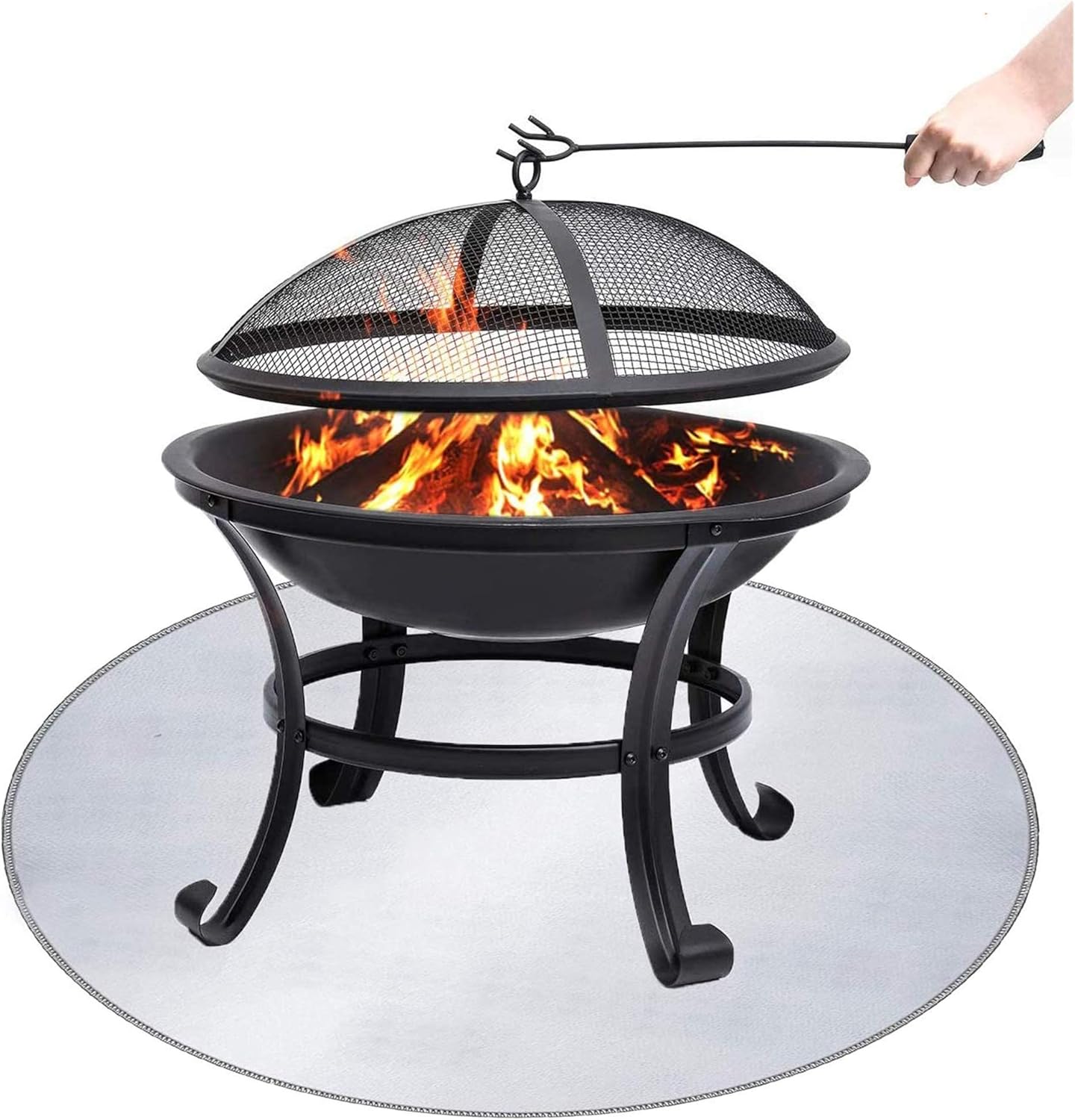 FMXYMC Fire Pit Mat for Patio Lawn, Round Fire Pit Pad