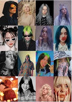 Postifull Billie Eilish Kolaj Poster Seti -Spotify Uyumlu Poster -Duvar Dekoru -10Cm*15Cm-Kalın Kuşe Kağıt;