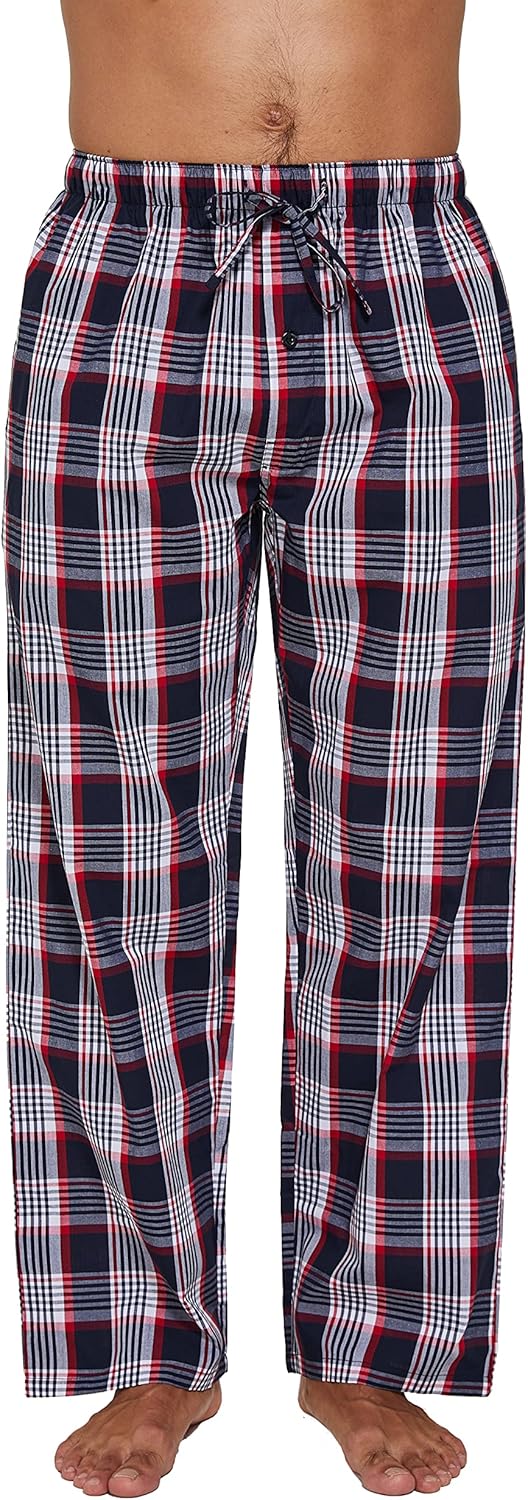 YINC Men's Woven Sleep Pajama Pant Poplin Lounge Pants with Pockets - Image 2