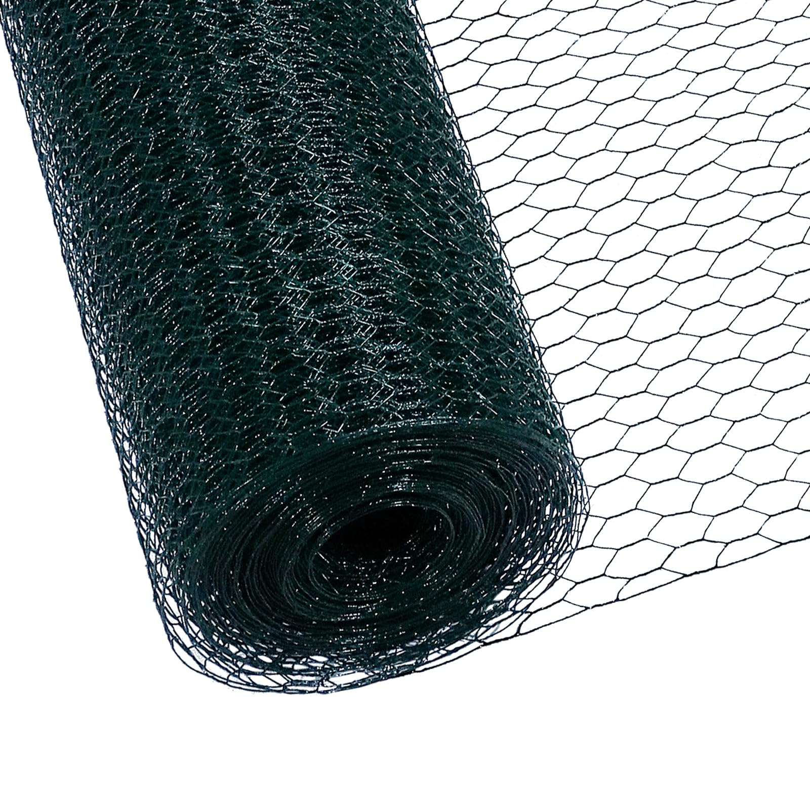 CCLIFE Grillage a Poule, Maillage 45 mm , Hauteur 100 cm, Longueur 15/25/50 m, Revêtement PVC Vert
